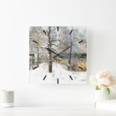 waterverf winterbrug vierkante klok (Huis)