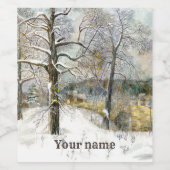 waterverf winterbrug wijn etiket (Enkel label)