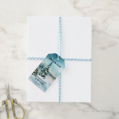 Waterverf Winterbruiloft Dank je cadeau Label Cadeaulabel (Met Touw)