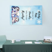 Waterverf Winterdieren Polar Baby shower Spandoek (Beurs)