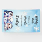 Waterverf Winterdieren Polar Baby shower Spandoek (Horizontaal)
