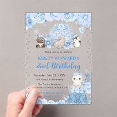 Waterverf winterdieren verjaardag kinderen acryl uitnodigingen (Insitu (Draagbaar))