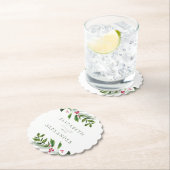 Waterverf Wintergroen Modern Kerstmis Kartonnen Onderzetters (Insitu)