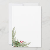 Waterverf Wintergroen Rode bessen bruiloft Kaart (Achterkant)