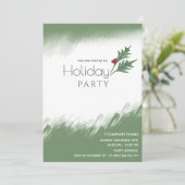 Waterverf wintergroen Vakantiefeest Kaart (Staand voorkant)