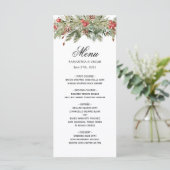 Waterverf wintergroene sinusboom en pijnkloon menu (Staand voorkant)