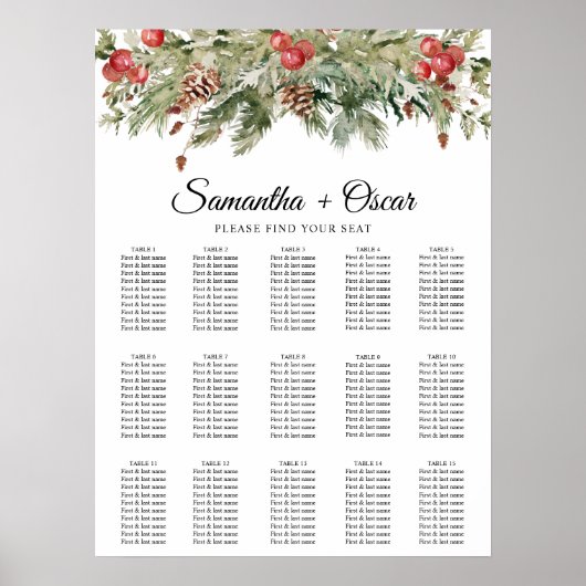 Waterverf wintergroene sinusboom en pijnkloon poster (Voorkant)