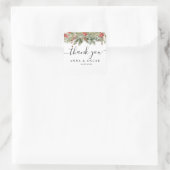 Waterverf wintergroene sinusboom en pijnkloon vierkante sticker (Tas)