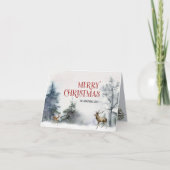 Waterverf winterherten feestdagen kaart (Voorkant)