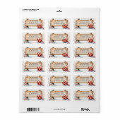 Waterverf Winterkardinalen met houten bord Etiket (Full Sheet)