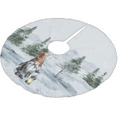 Waterverf winterkerstkabouter kerstboom rok (Gekanteld)