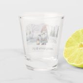 Waterverf winterkerstkabouter shot glas (Achterkant)