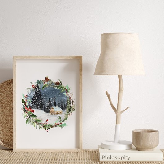 Waterverf WinterKerstmis Poster