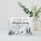 Waterverf winterkerstmis sparen de datum uitnodiging briefkaart (Staand voorkant)