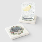 Waterverf WinterKerstmis Stenen Onderzetter (Zijkant)