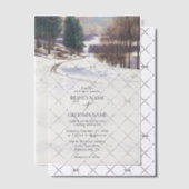 Waterverf winterlandschap bruiloft vellum uitnodigingen (Offset (Uitnodiging))
