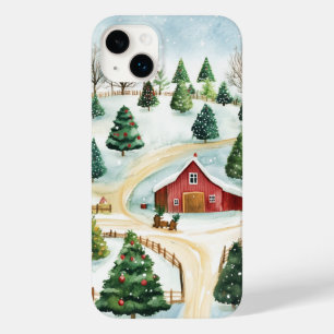 Waterverf winterlandschap met brandbomen Case-Mate iPhone 14 plus hoesje