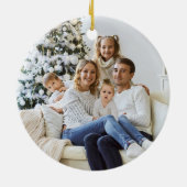 Waterverf Winterpijnbomen Kerstfoto Keramisch Ornament (Achterkant)