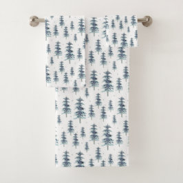 Waterverf winterpingboompatroon bad handdoek