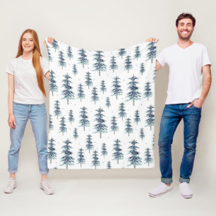 Waterverf winterpingboompatroon fleece deken