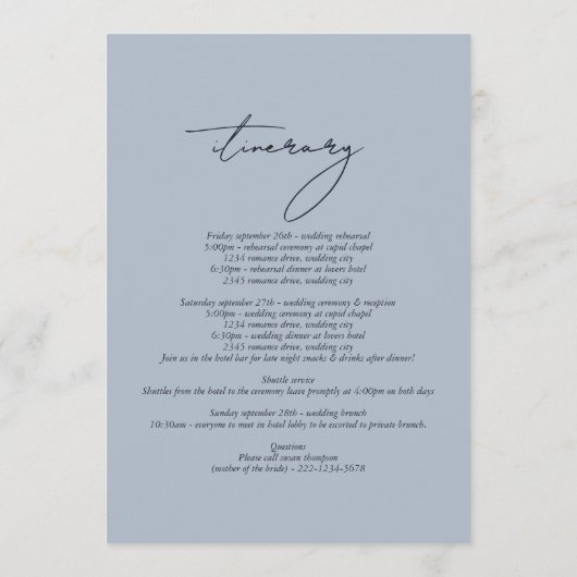 Waterverf wintersneeuwlandschap Trouwroute Programma (Achterkant)