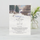 Waterverf wintersneeuwlandschap Trouwroute Programma (Staand voorkant)