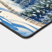 waterverf wintersport achtergrond bureau mat (Hoek)