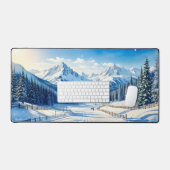 waterverf wintersport achtergrond bureau mat (Keyboard & Muis)