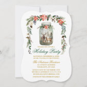 Waterverf winterstorm Mason Jar Kaart (Voorkant)