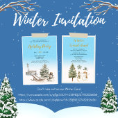 Waterverf Wintervakantie Pastel Kaart