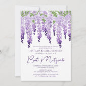 Waterverf Wisteria | Bat Mitzvah Kaart (Voorkant)