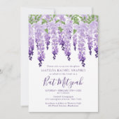 Waterverf Wisteria | Bat Mitzvah Kaart (Voorkant)