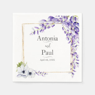 Waterverf Wisteria Blooms Wedding Servet