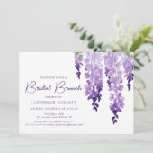 Waterverf Wisteria | Bridal Brunch Kaart (Staand voorkant)