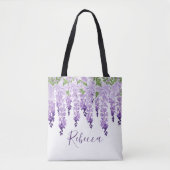 Waterverf Wisteria gepersonaliseerde naam Draagtas (Voorkant)