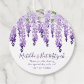 Waterverf Wisteria Hartelijk dank | Bat Mitzvah Bedankjes Labels (Voorkant)
