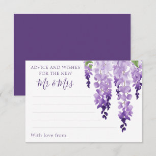 Waterverf Wisteria Paarse Lila Floral Wedding Advieskaart