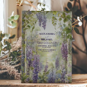 Waterverf Wisteria Paarse Lila Floral Wedding Kaart