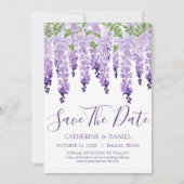 Waterverf Wisteria Save The Date (Voorkant)