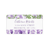 Waterverf Wisteria Wedding-adres Etiket (Voorkant)