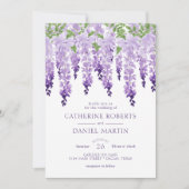 Waterverf Wisteria Wedding Kaart (Voorkant)