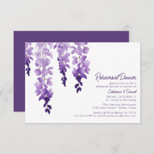 Waterverf Wisteria Wedding Rehearsal Dinner Informatiekaartje