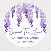 Waterverf Wisteria Wedding Spread The Love Script Labels (Design 1)