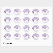 Waterverf Wisteria Wedding Spread The Love Script Ronde Sticker (Vel)