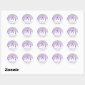Waterverf Wisteria Wedding Spread The Love Script Ronde Sticker (Vel)