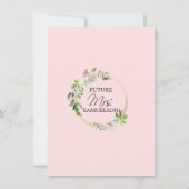 Waterverf Wit Bloemen Blush Roze VRIJGEZELLENFEEST Kaart (Achterkant)