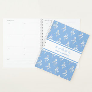 Waterverf Wit en Blauwe Bellflower Wekelijks Planner