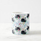 Waterverf wit en zwart swan-meer naadloos koffiemok (Center)