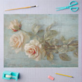  waterverf wit Engels rozen faux goud Tissuepapier (Craft)