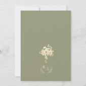 Waterverf wit ivoor floral Salie groen Huwelijk Kaart (Achterkant)